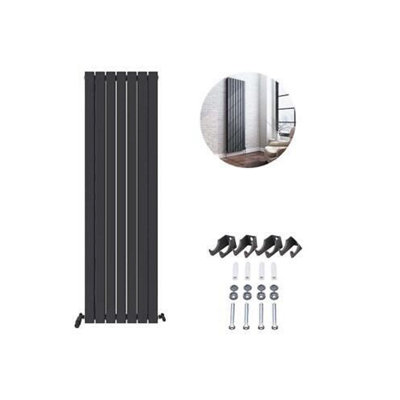 Ibathuk Belgravia Vertical Double Slim Flat Panel Radiator Anthracite 1800mm X 532mm -Grey from B&Q