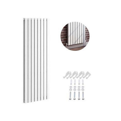 Ibathuk Belgravia Vertical Double Slim Flat Panel Radiator White 1800mm X 608mm -White from B&Q
