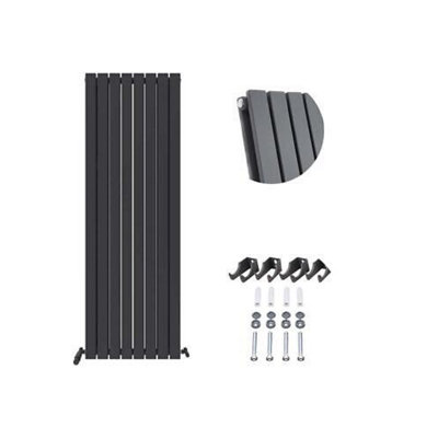 Ibathuk Belgravia Vertical Double Slim Flat Panel Radiator Anthracite 1800mm X 608mm -Grey from B&Q