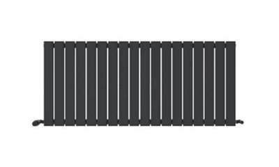 B&Q -  Belgravia Horizontal Single Slim Flat Panel Radiator Anthracite 600mm X 1368mm-Grey