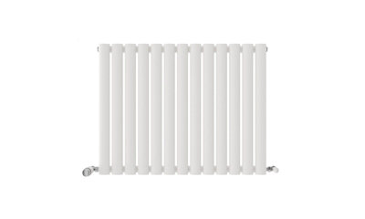 B&Q -  Princia Horizontal Single Oval Panel Radiator White 600 X 780mm-White