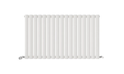 Ibathuk Strata Horizontal Radiators, Single Oval Panel Radiator 600 X 1020Mm Designer Radiators White