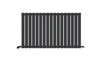 B&Q -  Princia Horizontal Single Oval Panel Radiator Anthracite 600 X 1020mm-Grey