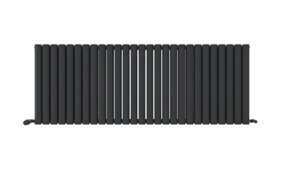 Ibathuk Princia Horizontal Double Oval Panel Radiator Anthracite 600 X 1620mm-Grey from B&Q