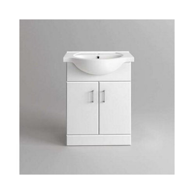 B&Q -  Quartz 550 Basin Unit High Gloss White