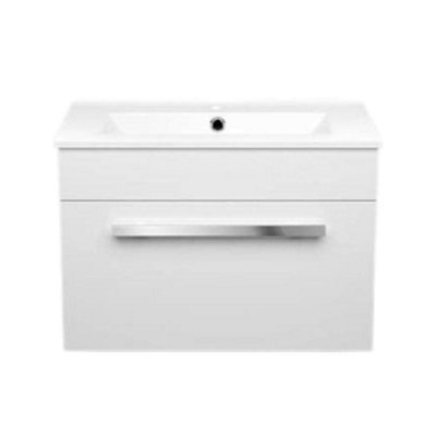 iBathUK Avon 1 Drawer Wall Hung Vanity Unit With Basin615mm X 415mm1 Tap Hole from B&Q