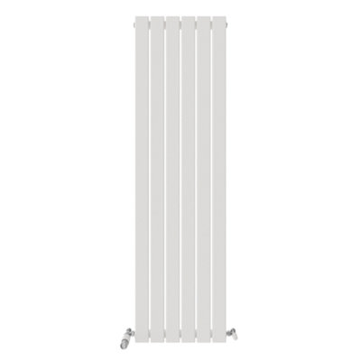 Ibathuk Belgravia Vertical Single Slim Flat Panel Radiator White 1600mm X 456mm + Angled Valve-White from B&Q