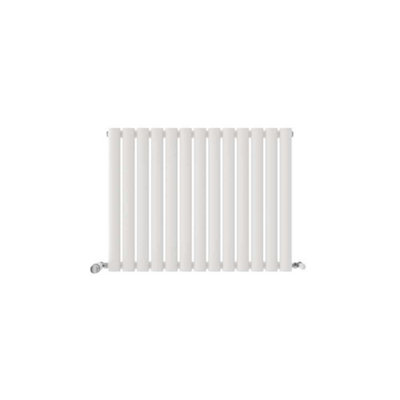 Ibathuk Strata Horizontal Radiators, Single Oval Panel Radiator 600 X 780Mm Designer Radiators, Single Panel Radiators White