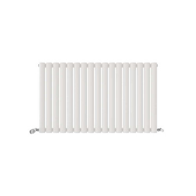 Ibathuk Strata Horizontal Radiators, Single Oval Panel Radiator 600 X 1020Mm Designer Radiators, Single Panel Radiators White