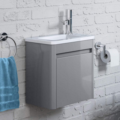 Ibathuk Cloakroom Wall Hung Vanity Unit With BasinTap Hole from B&Q