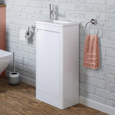 Ibathuk Cloakroom Floor Standing Vanity Unit With BasinTap Hole from B&Q