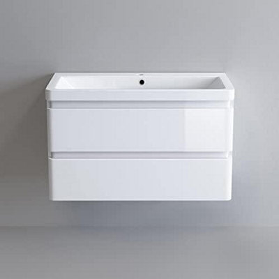 Ibathuk Floor/wall Mounted Vanity Unit With Basin from B&Q