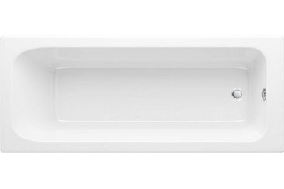 Ibathuk 1700mm Single Ended Bath Modern Straight White Bathroom Bathtub from B&Q
