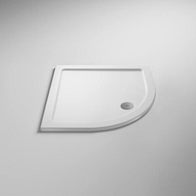 B&Q -  Space Slimline Quadrant Stone Resin Shower Tray For Walk In Wet Room Enclosure Cubicle700 X 700mm