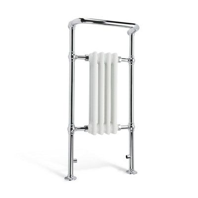 Ibathuk 4 Column Traditional Designer Heated Towel Rail Bathroom Radiator-White from B&Q