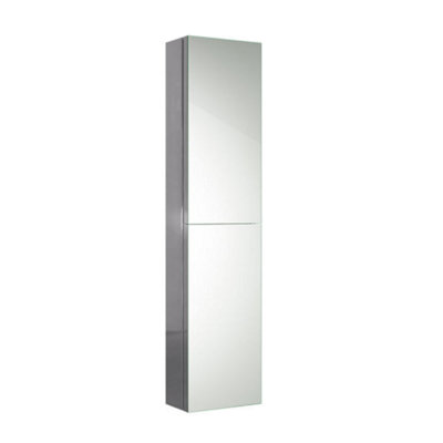 Bathroom Mirror Cabinet Wall Hung Mount Tall Double Door Stainless Steel 1300 mm - Image 3