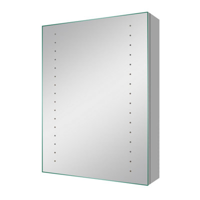 B&Q -  450 X 600 mm Illuminated Led Bathroom Mirror Cabinet With Shaver Socket