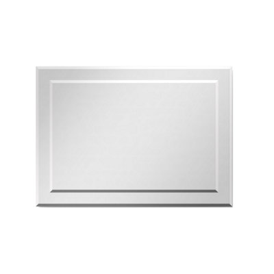Ibathuk Sienna Wall Mounted Rectangular Bevelled Bathroom MirrorModern Frameless Vertical Or Horizontal Mirror500 X 700mm from B&Q