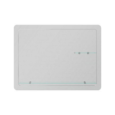 Ibathuk 800 X 600 Mm Designer Bathroom Wall Mirror + Glass Shelves