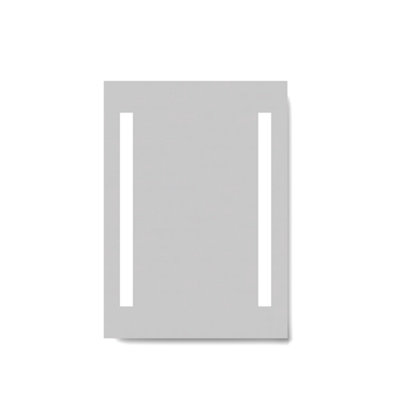 B&Q -  Eclipse Wall Mounted Led Illuminated Bathroom MirrorModern Rectangular Battery Power Mirror With Dual Lights500X700mm