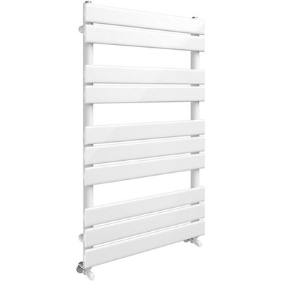 Ibathuk 1000 X 600 White Flat Panel Heated Towel Rail Bathroom Radiator from B&Q