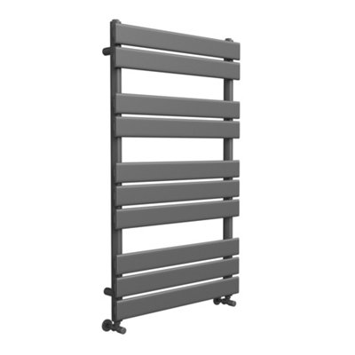 Ibathuk 1000 X 600 Anthracite Flat Panel Heated Towel Rail Bathroom Radiator from B&Q