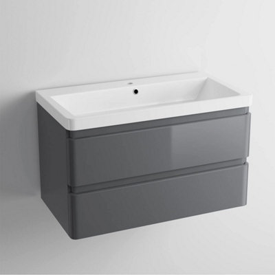 Ibathuk Floor/wall Mounted Vanity Unit With Basin from B&Q