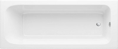 Ibathuk 1500mm Small Single Ended Bath Modern Straight White Bathroom Bathtub from B&Q