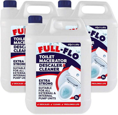 Airsenz 3 X 5L Full-Flo Toilet Macerator Descaler & CleanerSuitable For All Pump Units Including Saniflo from B&Q
