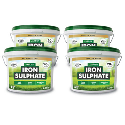 Jarder Iron Sulphate 2.5Kg X 4Boosts Grass GrowthColour And StrengthLawn Fertiliser from B&Q