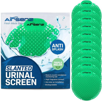 Airsenz Urinal Mats Box Of 10 Screens30-60 Day Odour ControlTriple Melon Fragrance from B&Q