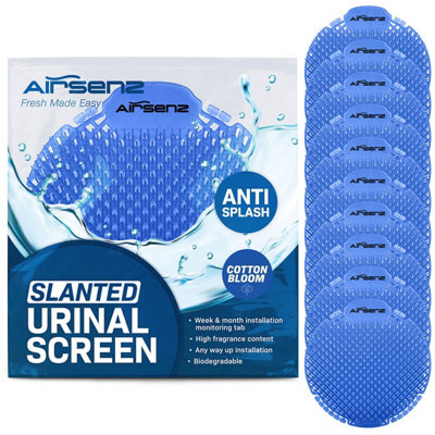 Airsenz Urinal Mats Box Of 10 Screens30-60 Day Odour ControlCotton Bloom Fragrance from B&Q