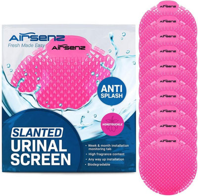 Airsenz Urinal Mats Box Of 10 Screens30-60 Day Odour ControlHoneysuckle Fragrance from B&Q