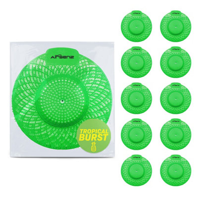 Airsenz Enzymatic Urinal Mats Tropical Burst FragranceBox Of 10 from B&Q