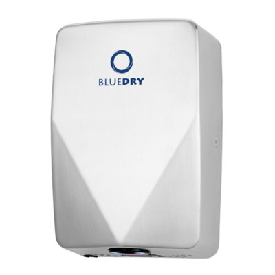 Bluedry V-Edge Slim Compact Brushed Steel Electric Hand Dryer 1Kw from B&Q
