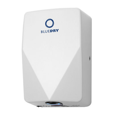 Bluedry V-Edge Slim Compact White Electric Hand Dryer 1Kw from B&Q