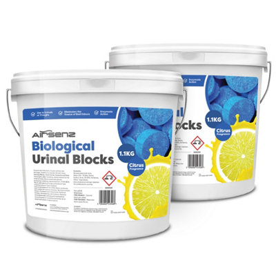 Airsenz Biological Enzymatic Urinal BlocksCitrus Fragrance 1.1Kg X 2 from B&Q