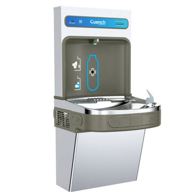 Quench Grey Wall Mounted Mains Fed Water Bottle Filling Station And Drinking Fountain from B&Q