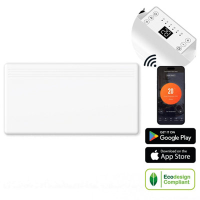B&Q -  Slimline Wifi App Controlled Electric Panel Heater With 24/7 Timer And Thermostat 2Kw