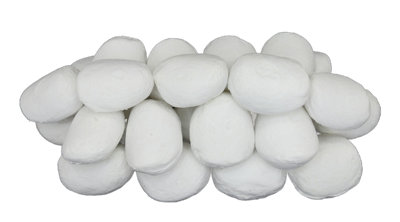 The Stove Wizard White Ceramic Replacement Pebbles20 GasElectricLpg And Bio Ethanol Fires60mm X 40mm X 40mm from B&Q