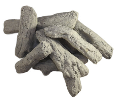 The Stove Wizard Gas Fire 16Pc Ceramic Driftwood Logs Coal Replacement Bio Ethanol Lpg Electric from B&Q
