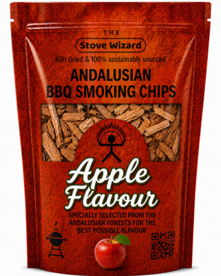 B&Q -  Andalusian Artisan Apple Wood Smoking Chips Premium Quality Bbq Smoker Chips For Gas Charcoal Grill 850G