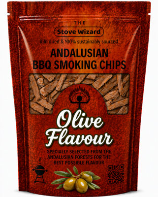 The Stove Wizard Andalusian Artisan Olive Wood Smoking Chips Premium Quality Bbq Smoker Chips For Gas Charcoal Grill 850G from B&Q