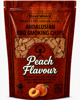 The Stove Wizard Andalusian Artisan Peach Wood Smoking Chips Premium Quality Bbq Smoker Chips For Gas Charcoal Grill 850G from B&Q