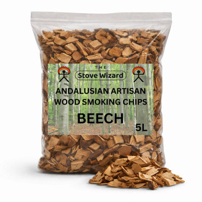B&Q -  Beech Wood Smoking Chips Bbq Smokers Grills 5L Natural Eco Friendly