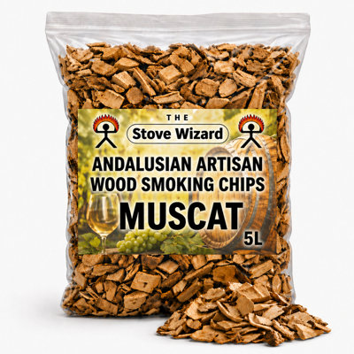 The Stove Wizard Muscat Wine Barrel Smoking Chips Bbq Smokers Grills 5L Natural from B&Q