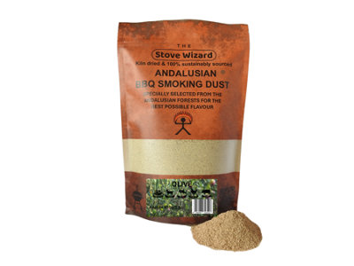 The Stove Wizard Andalusian Olive Wood Smoking Dust Premium Bbq Smoker Dust 100% Natural Eco Friendly 1.5L Fine Smoke Blend from B&Q