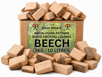 The Stove Wizard Beech Wood Smoking Chunks Bbq Smokers 3Kg Natural Eco Friendly from B&Q