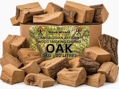 The Stove Wizard Oak Wood Smoking Chunks Bbq Smokers 3Kg Natural Eco Friendly from B&Q