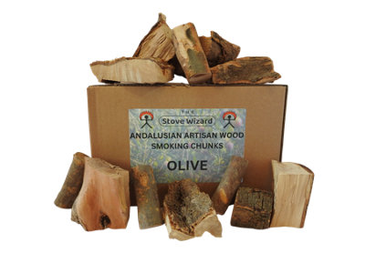 The Stove Wizard Andalusian Artisan Olive Wood Smoking Chunks Premium Quality Bbq Smoker Chunksl 100 % Natural 3Kg 10 Litre from B&Q